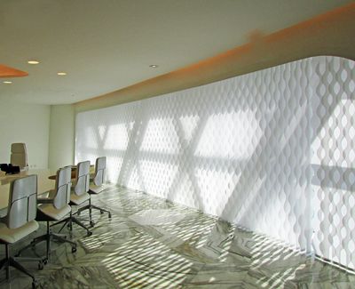 Lamelgardiner, SG 2960, Multi Visio, Room shot "Al Bidda Tower", Doha, Qatar, Vertical Waves